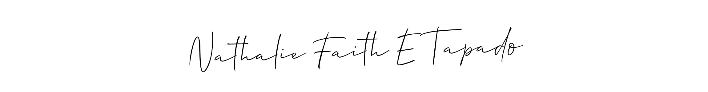 Similarly Allison_Script is the best handwritten signature design. Signature creator online .You can use it as an online autograph creator for name Nathalie Faith E Tapado. Nathalie Faith E Tapado signature style 2 images and pictures png