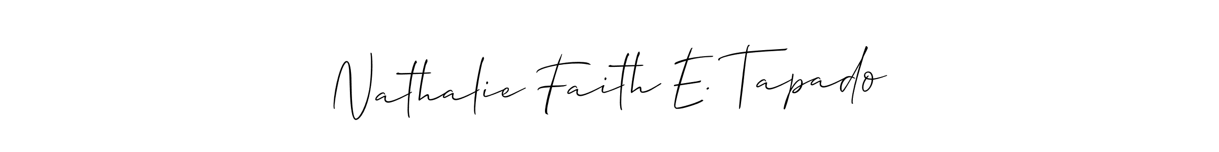 This is the best signature style for the Nathalie Faith E. Tapado name. Also you like these signature font (Allison_Script). Mix name signature. Nathalie Faith E. Tapado signature style 2 images and pictures png