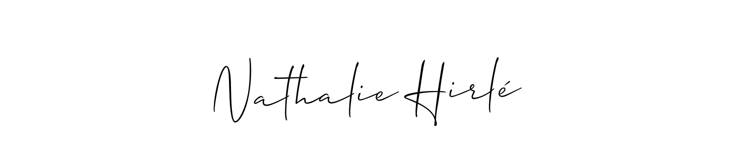 The best way (Allison_Script) to make a short signature is to pick only two or three words in your name. The name Nathalie Hirlé include a total of six letters. For converting this name. Nathalie Hirlé signature style 2 images and pictures png