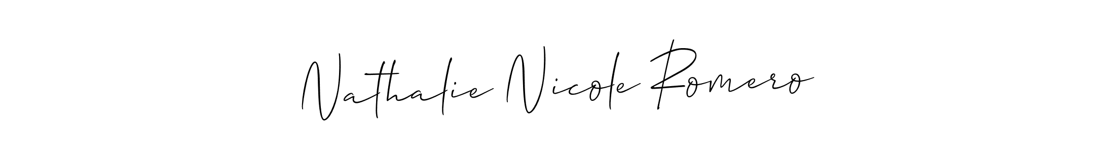 How to make Nathalie Nicole Romero signature? Allison_Script is a professional autograph style. Create handwritten signature for Nathalie Nicole Romero name. Nathalie Nicole Romero signature style 2 images and pictures png