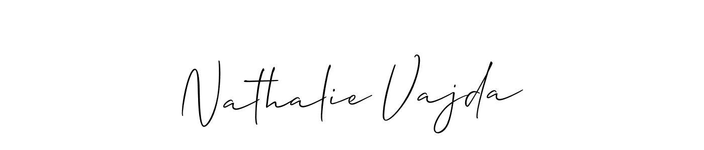 Use a signature maker to create a handwritten signature online. With this signature software, you can design (Allison_Script) your own signature for name Nathalie Vajda. Nathalie Vajda signature style 2 images and pictures png