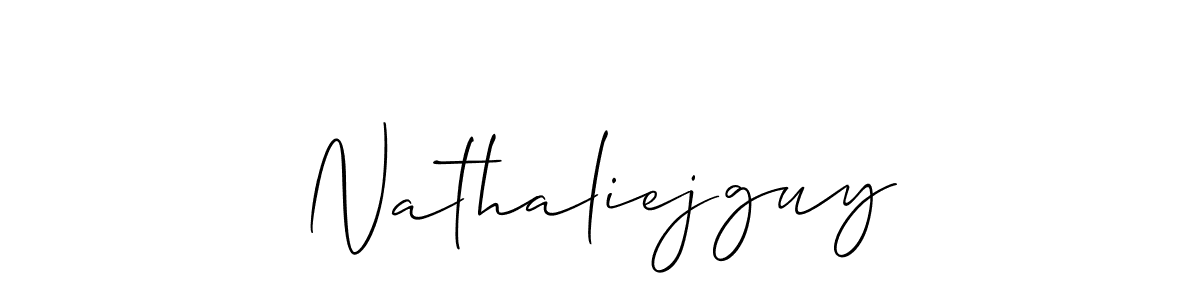 Use a signature maker to create a handwritten signature online. With this signature software, you can design (Allison_Script) your own signature for name Nathaliejguy. Nathaliejguy signature style 2 images and pictures png