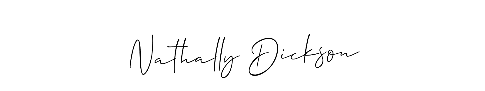 Also You can easily find your signature by using the search form. We will create Nathally Dickson name handwritten signature images for you free of cost using Allison_Script sign style. Nathally Dickson signature style 2 images and pictures png