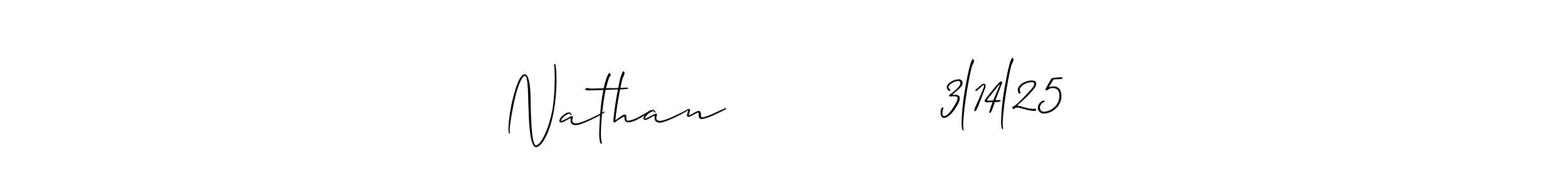 Create a beautiful signature design for name Nathan            3l14l25. With this signature (Allison_Script) fonts, you can make a handwritten signature for free. Nathan            3l14l25 signature style 2 images and pictures png
