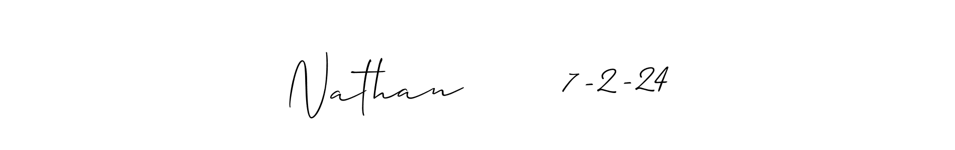 if you are searching for the best signature style for your name Nathan       7-2-24. so please give up your signature search. here we have designed multiple signature styles  using Allison_Script. Nathan       7-2-24 signature style 2 images and pictures png