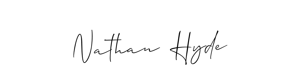 Create a beautiful signature design for name Nathan  Hyde. With this signature (Allison_Script) fonts, you can make a handwritten signature for free. Nathan  Hyde signature style 2 images and pictures png