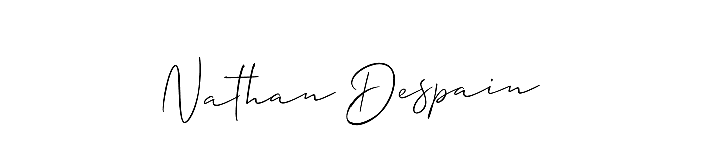 Make a short Nathan Despain signature style. Manage your documents anywhere anytime using Allison_Script. Create and add eSignatures, submit forms, share and send files easily. Nathan Despain signature style 2 images and pictures png