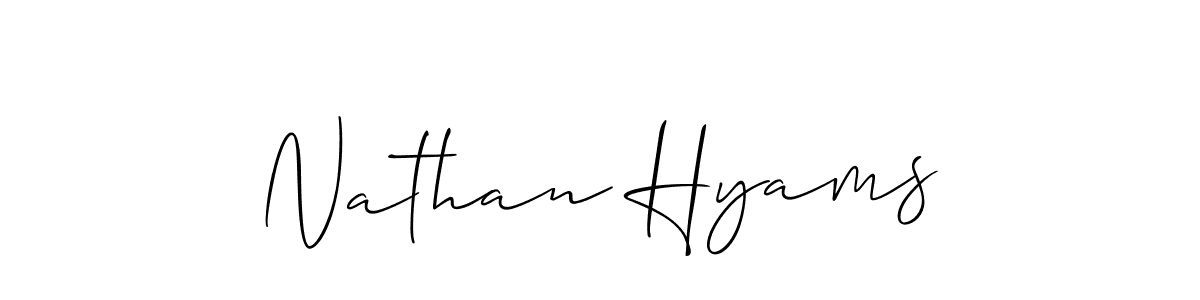 Create a beautiful signature design for name Nathan Hyams. With this signature (Allison_Script) fonts, you can make a handwritten signature for free. Nathan Hyams signature style 2 images and pictures png