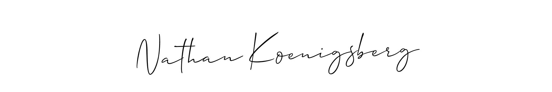 How to make Nathan Koenigsberg name signature. Use Allison_Script style for creating short signs online. This is the latest handwritten sign. Nathan Koenigsberg signature style 2 images and pictures png