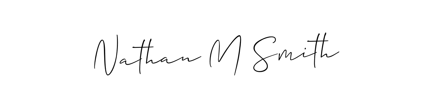 Create a beautiful signature design for name Nathan M Smith. With this signature (Allison_Script) fonts, you can make a handwritten signature for free. Nathan M Smith signature style 2 images and pictures png