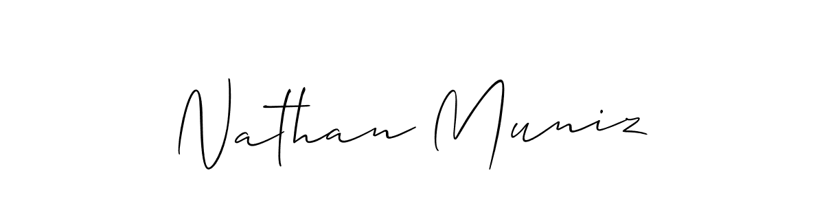 How to make Nathan Muniz signature? Allison_Script is a professional autograph style. Create handwritten signature for Nathan Muniz name. Nathan Muniz signature style 2 images and pictures png