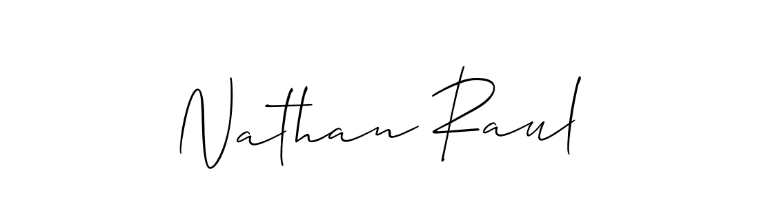 Use a signature maker to create a handwritten signature online. With this signature software, you can design (Allison_Script) your own signature for name Nathan Raul. Nathan Raul signature style 2 images and pictures png