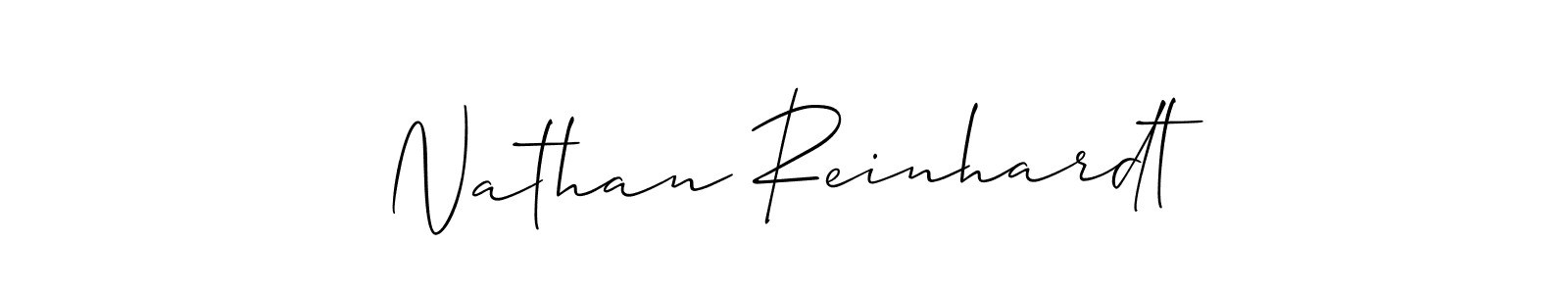 The best way (Allison_Script) to make a short signature is to pick only two or three words in your name. The name Nathan Reinhardt include a total of six letters. For converting this name. Nathan Reinhardt signature style 2 images and pictures png