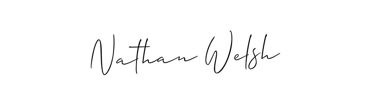 The best way (Allison_Script) to make a short signature is to pick only two or three words in your name. The name Nathan Welsh include a total of six letters. For converting this name. Nathan Welsh signature style 2 images and pictures png