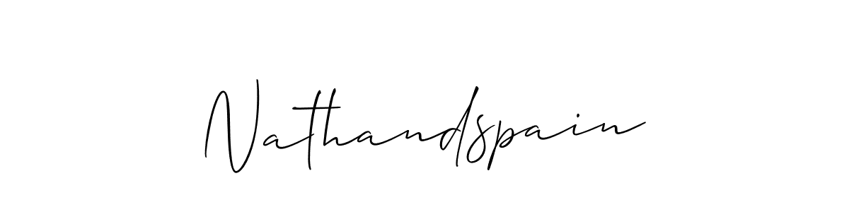 Design your own signature with our free online signature maker. With this signature software, you can create a handwritten (Allison_Script) signature for name Nathandspain. Nathandspain signature style 2 images and pictures png