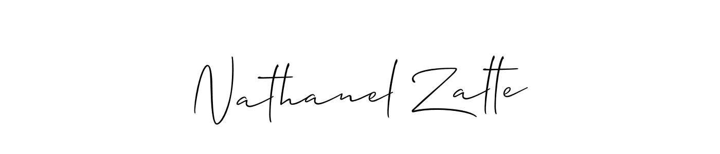 Use a signature maker to create a handwritten signature online. With this signature software, you can design (Allison_Script) your own signature for name Nathanel Zalte. Nathanel Zalte signature style 2 images and pictures png