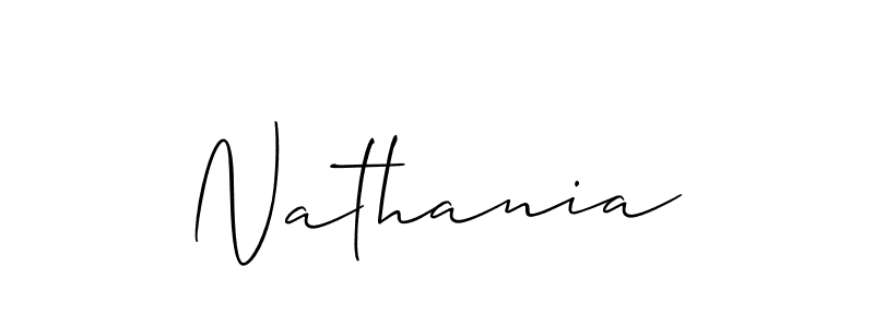 Similarly Allison_Script is the best handwritten signature design. Signature creator online .You can use it as an online autograph creator for name Nathania. Nathania signature style 2 images and pictures png