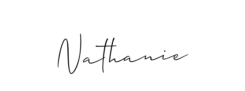 How to make Nathanie signature? Allison_Script is a professional autograph style. Create handwritten signature for Nathanie name. Nathanie signature style 2 images and pictures png