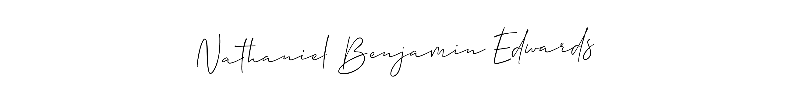 Use a signature maker to create a handwritten signature online. With this signature software, you can design (Allison_Script) your own signature for name Nathaniel Benjamin Edwards. Nathaniel Benjamin Edwards signature style 2 images and pictures png