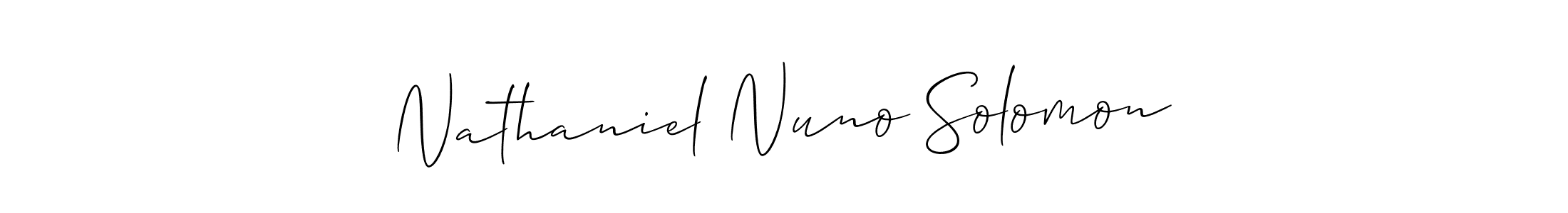 Create a beautiful signature design for name Nathaniel Nuno Solomon. With this signature (Allison_Script) fonts, you can make a handwritten signature for free. Nathaniel Nuno Solomon signature style 2 images and pictures png
