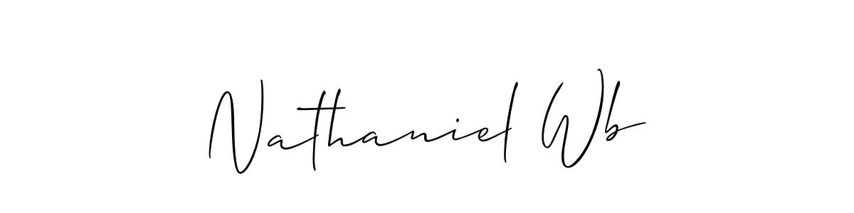 Nathaniel Wb stylish signature style. Best Handwritten Sign (Allison_Script) for my name. Handwritten Signature Collection Ideas for my name Nathaniel Wb. Nathaniel Wb signature style 2 images and pictures png