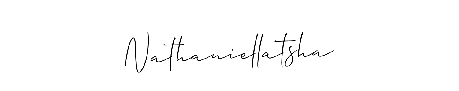 You should practise on your own different ways (Allison_Script) to write your name (Nathaniellatsha) in signature. don't let someone else do it for you. Nathaniellatsha signature style 2 images and pictures png