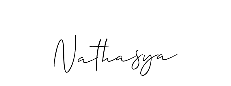 Similarly Allison_Script is the best handwritten signature design. Signature creator online .You can use it as an online autograph creator for name Nathasya. Nathasya signature style 2 images and pictures png