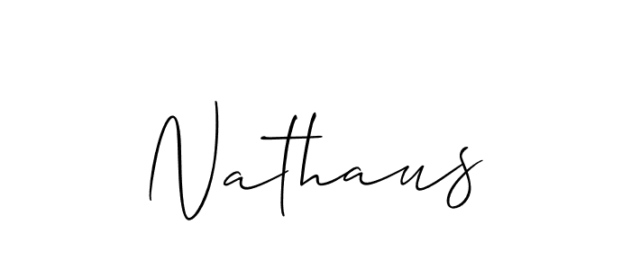 The best way (Allison_Script) to make a short signature is to pick only two or three words in your name. The name Nathaus include a total of six letters. For converting this name. Nathaus signature style 2 images and pictures png