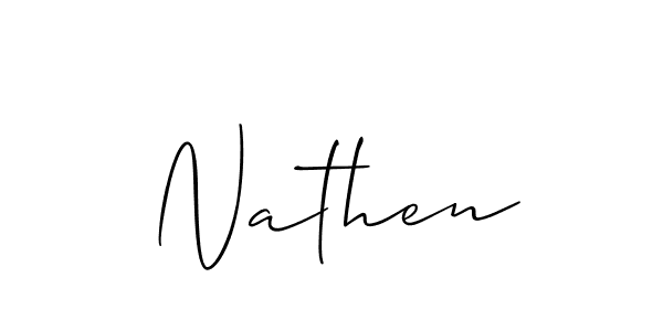Create a beautiful signature design for name Nathen. With this signature (Allison_Script) fonts, you can make a handwritten signature for free. Nathen signature style 2 images and pictures png