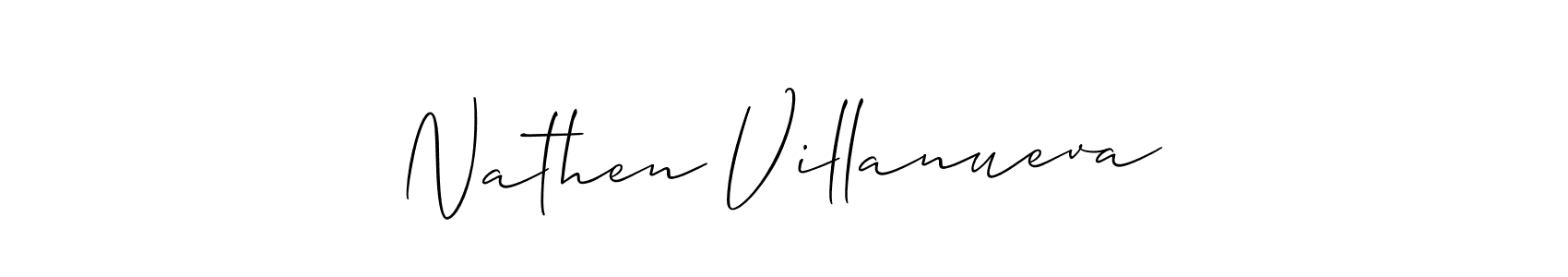 Make a short Nathen Villanueva signature style. Manage your documents anywhere anytime using Allison_Script. Create and add eSignatures, submit forms, share and send files easily. Nathen Villanueva signature style 2 images and pictures png
