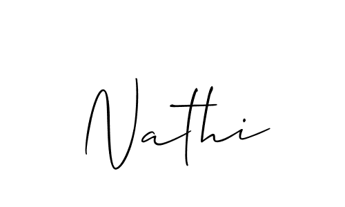Use a signature maker to create a handwritten signature online. With this signature software, you can design (Allison_Script) your own signature for name Nathi. Nathi signature style 2 images and pictures png