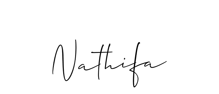 Also You can easily find your signature by using the search form. We will create Nathifa name handwritten signature images for you free of cost using Allison_Script sign style. Nathifa signature style 2 images and pictures png