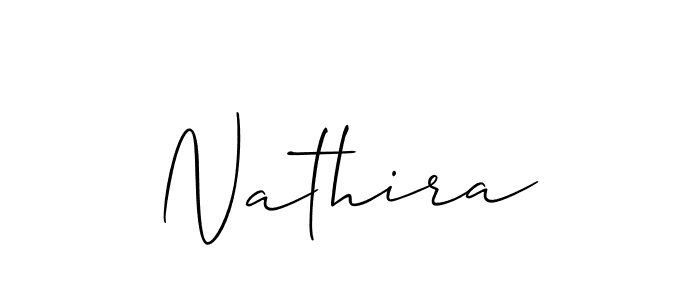 Create a beautiful signature design for name Nathira. With this signature (Allison_Script) fonts, you can make a handwritten signature for free. Nathira signature style 2 images and pictures png