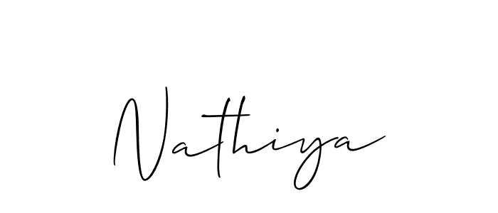 How to make Nathiya name signature. Use Allison_Script style for creating short signs online. This is the latest handwritten sign. Nathiya signature style 2 images and pictures png