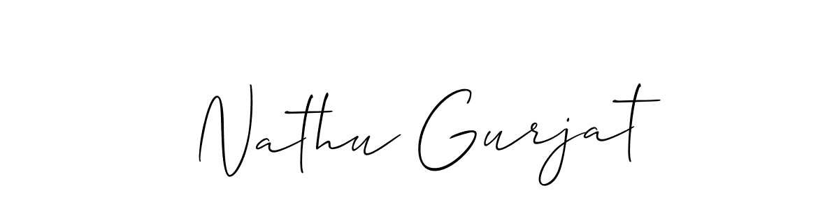 How to make Nathu Gurjat signature? Allison_Script is a professional autograph style. Create handwritten signature for Nathu Gurjat name. Nathu Gurjat signature style 2 images and pictures png
