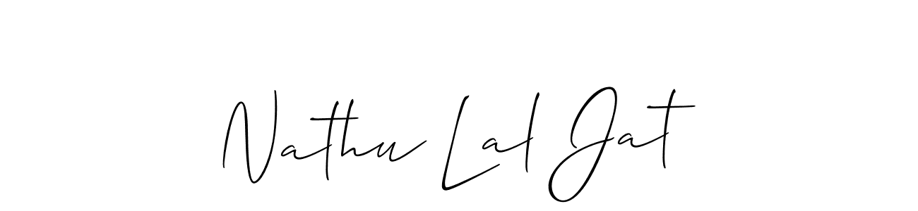 Create a beautiful signature design for name Nathu Lal Jat. With this signature (Allison_Script) fonts, you can make a handwritten signature for free. Nathu Lal Jat signature style 2 images and pictures png
