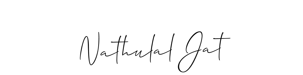 How to Draw Nathulal Jat signature style? Allison_Script is a latest design signature styles for name Nathulal Jat. Nathulal Jat signature style 2 images and pictures png