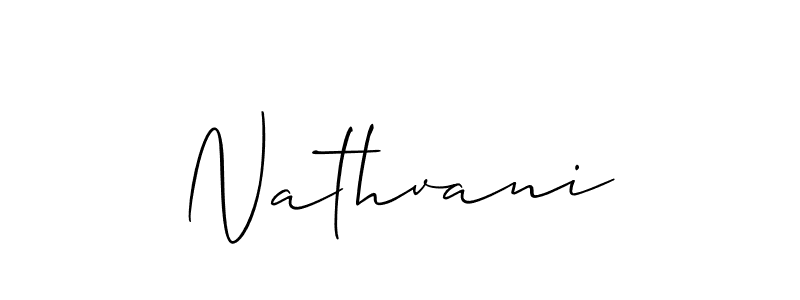 Make a beautiful signature design for name Nathvani. With this signature (Allison_Script) style, you can create a handwritten signature for free. Nathvani signature style 2 images and pictures png