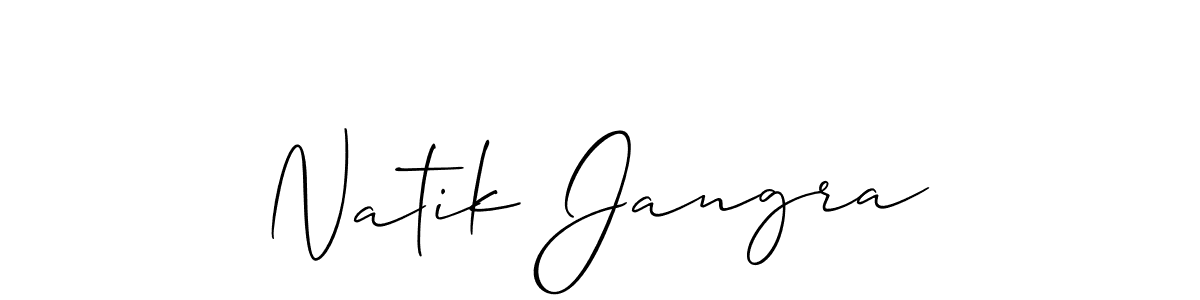 Natik Jangra stylish signature style. Best Handwritten Sign (Allison_Script) for my name. Handwritten Signature Collection Ideas for my name Natik Jangra. Natik Jangra signature style 2 images and pictures png