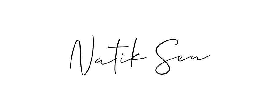 Similarly Allison_Script is the best handwritten signature design. Signature creator online .You can use it as an online autograph creator for name Natik Sen. Natik Sen signature style 2 images and pictures png