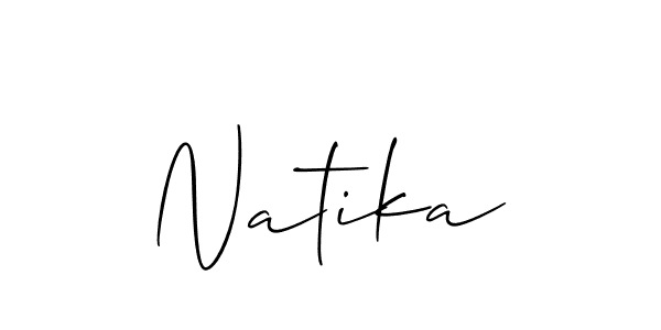 How to make Natika signature? Allison_Script is a professional autograph style. Create handwritten signature for Natika name. Natika signature style 2 images and pictures png