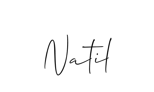 Make a beautiful signature design for name Natil. With this signature (Allison_Script) style, you can create a handwritten signature for free. Natil signature style 2 images and pictures png