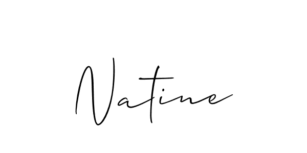 The best way (Allison_Script) to make a short signature is to pick only two or three words in your name. The name Natine include a total of six letters. For converting this name. Natine signature style 2 images and pictures png