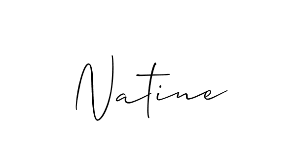 The best way (Allison_Script) to make a short signature is to pick only two or three words in your name. The name Natine include a total of six letters. For converting this name. Natine signature style 2 images and pictures png