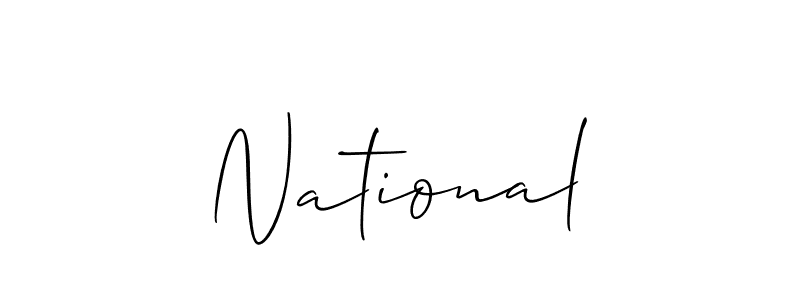 It looks lik you need a new signature style for name National. Design unique handwritten (Allison_Script) signature with our free signature maker in just a few clicks. National signature style 2 images and pictures png