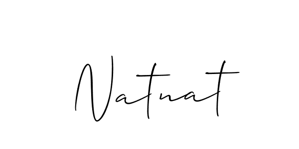 Use a signature maker to create a handwritten signature online. With this signature software, you can design (Allison_Script) your own signature for name Natnat. Natnat signature style 2 images and pictures png