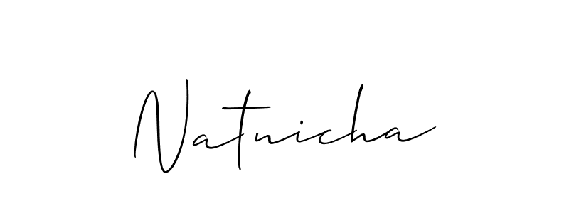 Allison_Script is a professional signature style that is perfect for those who want to add a touch of class to their signature. It is also a great choice for those who want to make their signature more unique. Get Natnicha name to fancy signature for free. Natnicha signature style 2 images and pictures png