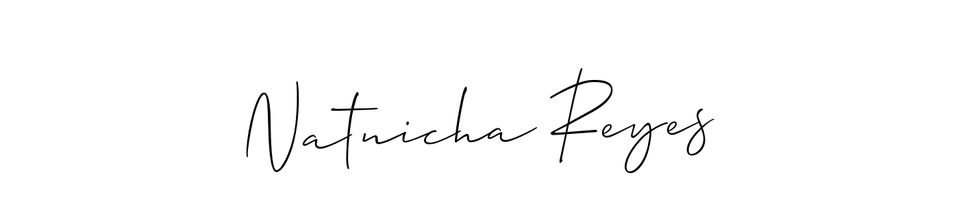 Create a beautiful signature design for name Natnicha Reyes. With this signature (Allison_Script) fonts, you can make a handwritten signature for free. Natnicha Reyes signature style 2 images and pictures png