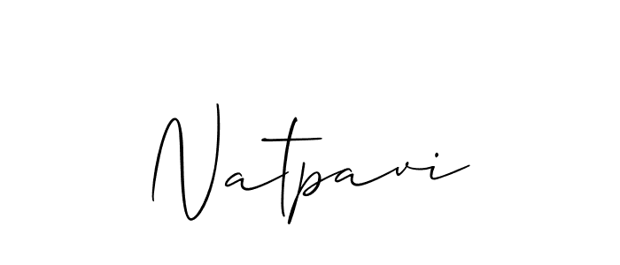 The best way (Allison_Script) to make a short signature is to pick only two or three words in your name. The name Natpavi include a total of six letters. For converting this name. Natpavi signature style 2 images and pictures png