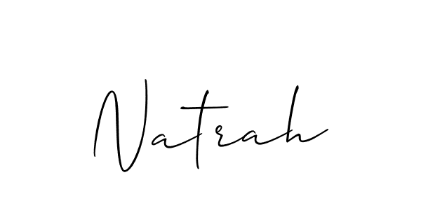 The best way (Allison_Script) to make a short signature is to pick only two or three words in your name. The name Natrah include a total of six letters. For converting this name. Natrah signature style 2 images and pictures png